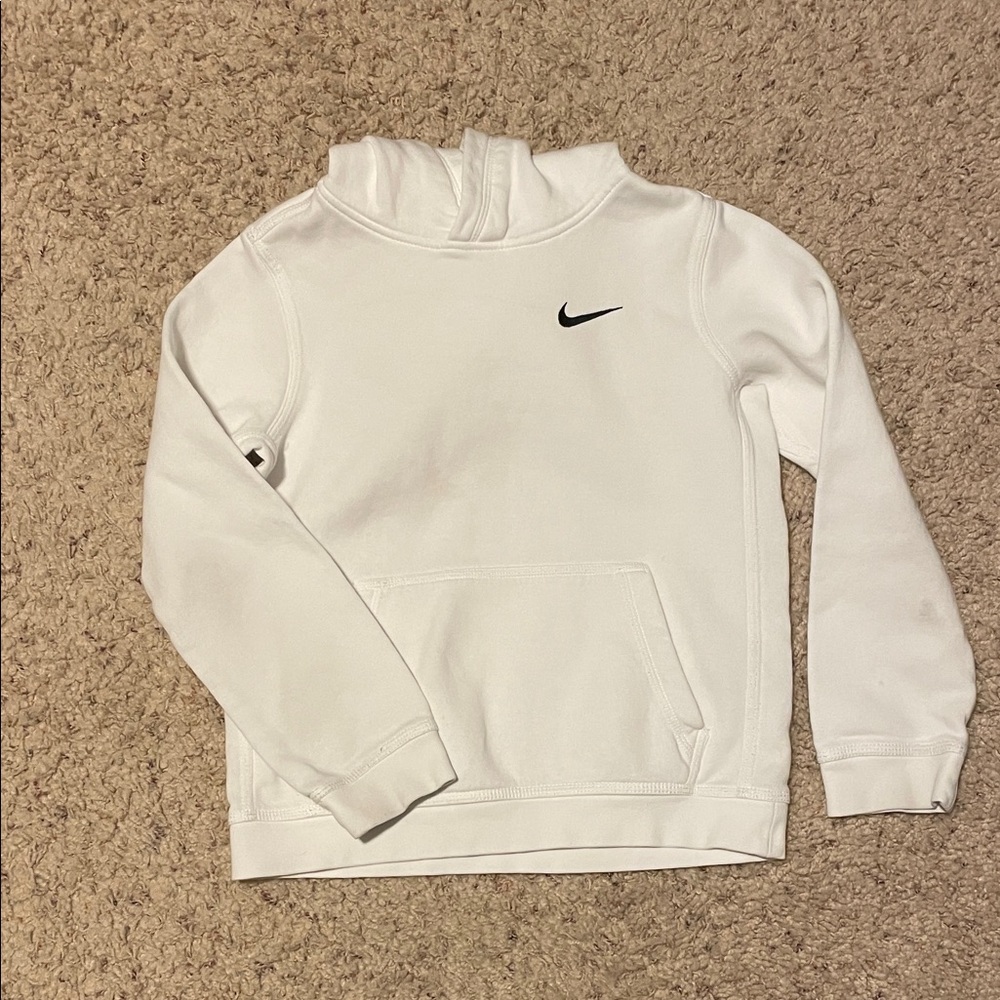 Nike White Pullover with Black Swoosh
